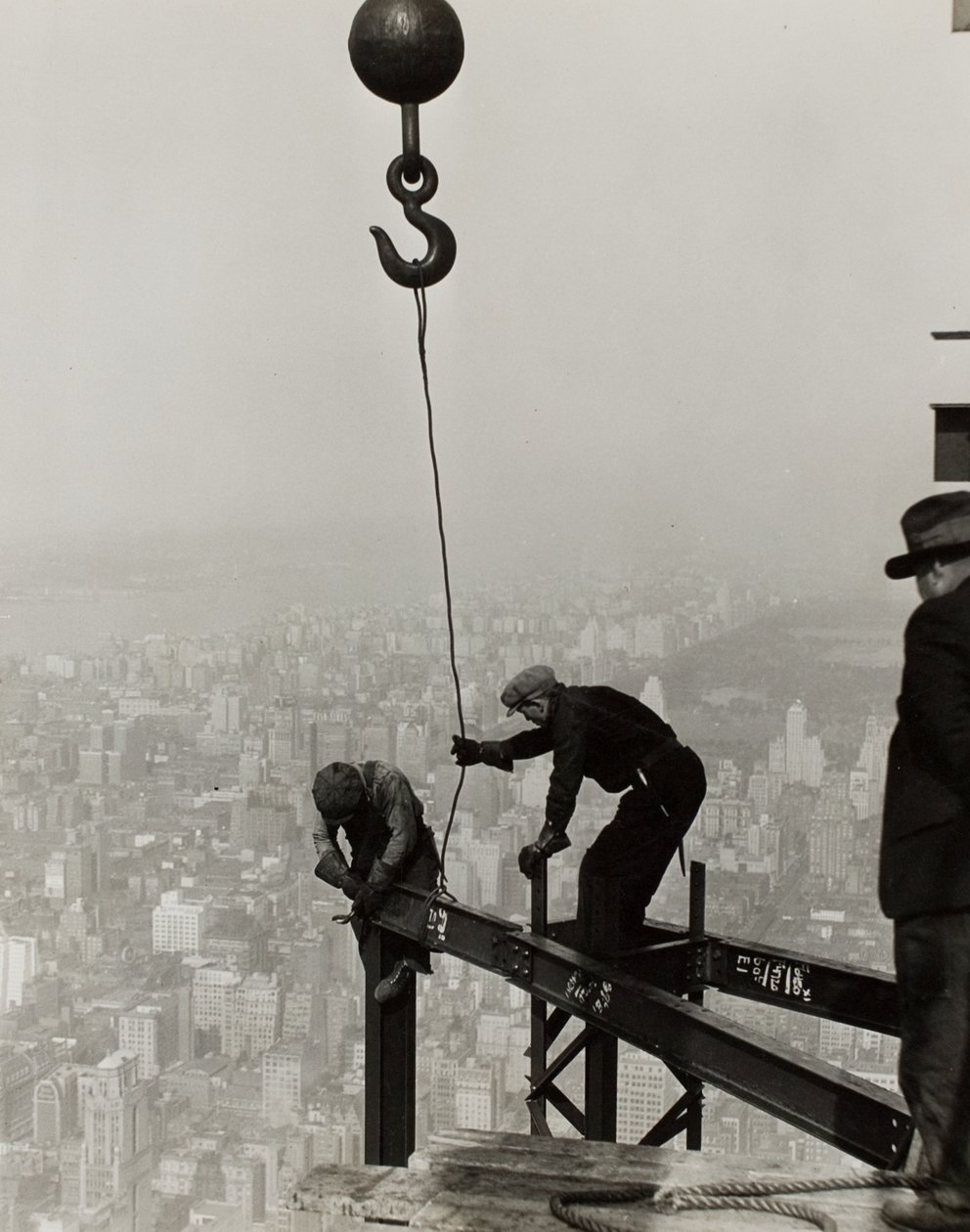 High on the Empire State Building, N.Y. by Lewis Wickes Hine