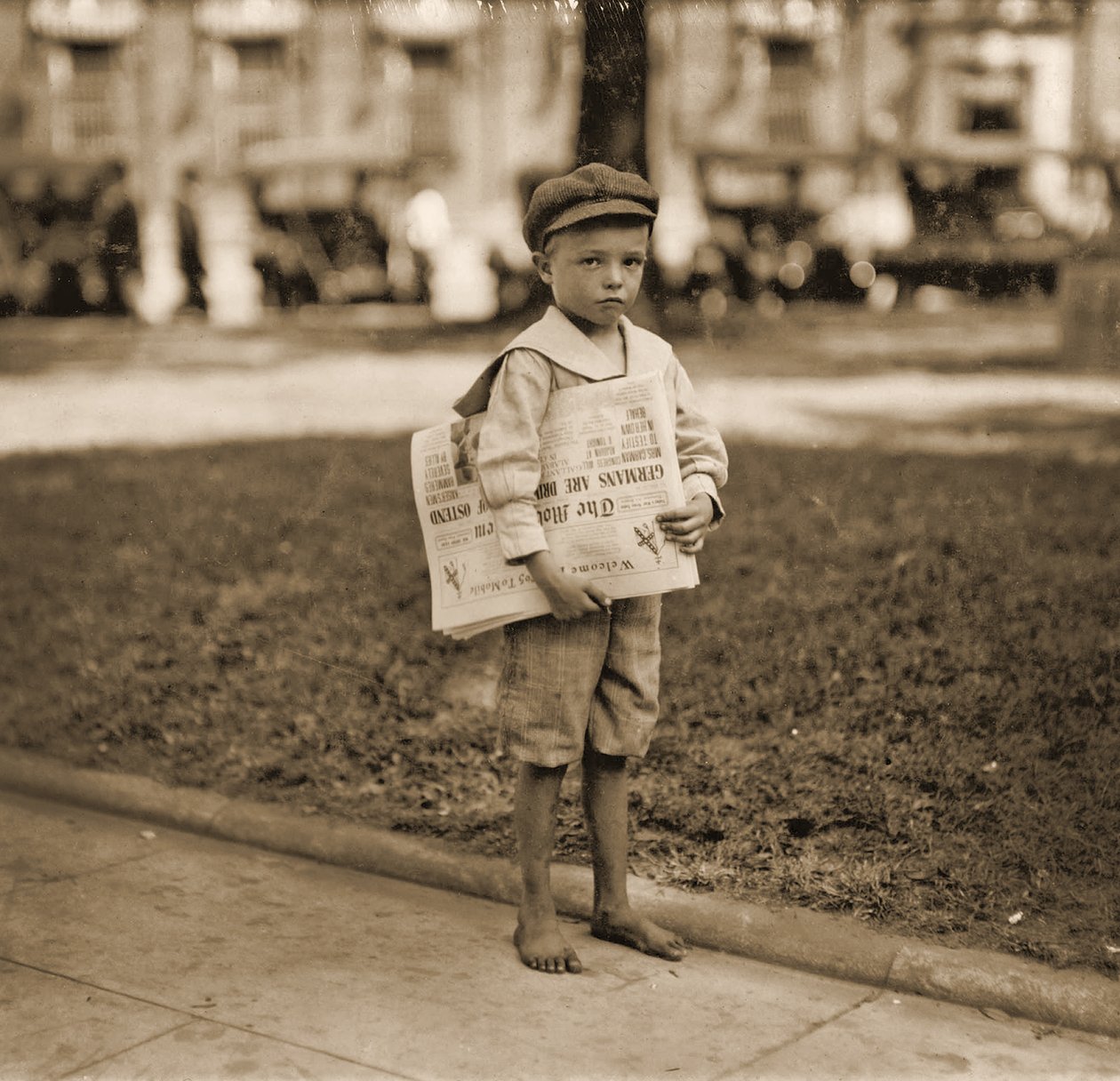 Portrait of a Newspaper seller, c.1910  by Lewis Wickes Hine