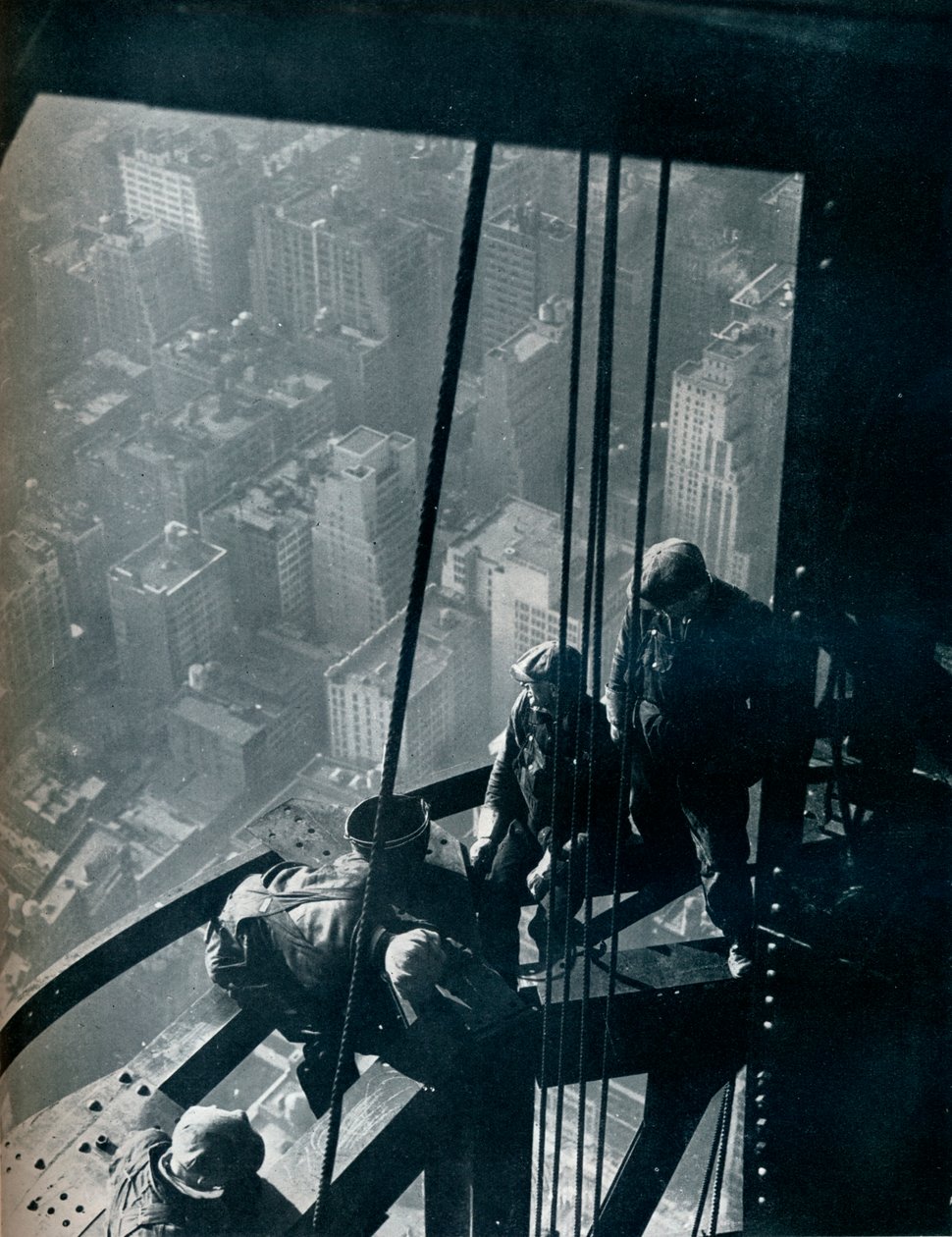 The Final Stages of the Mast, the Street is Some Quarter Mile Below by Lewis Wickes Hine