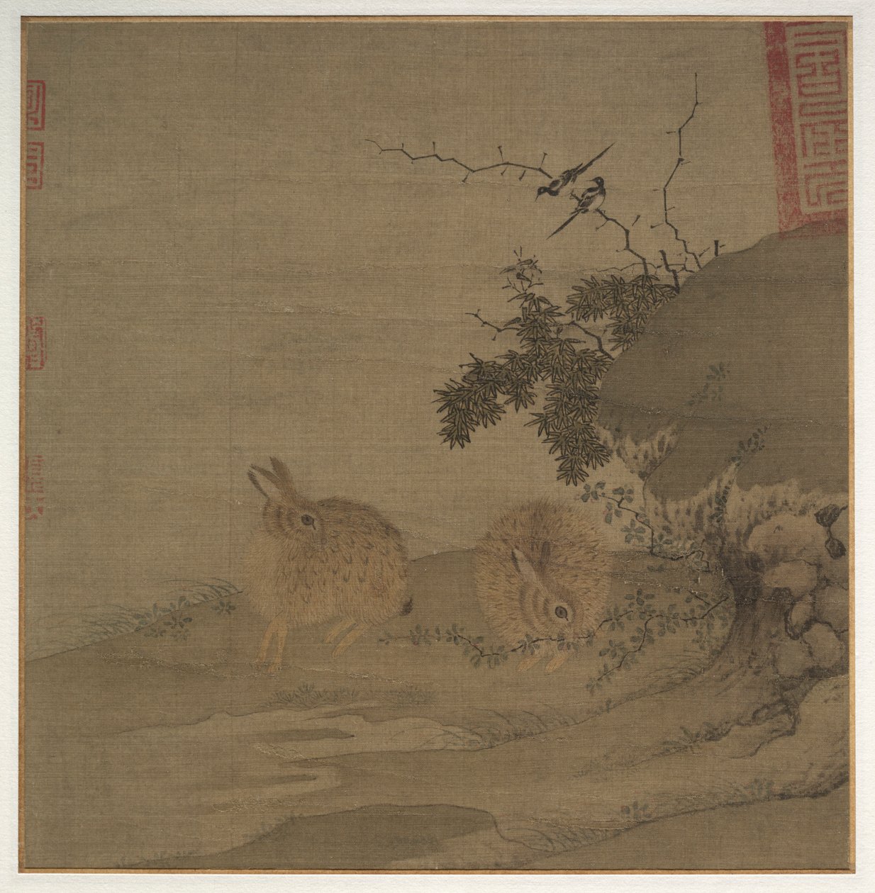Magpies and Wild Rabbits, 1200s by Li Yong