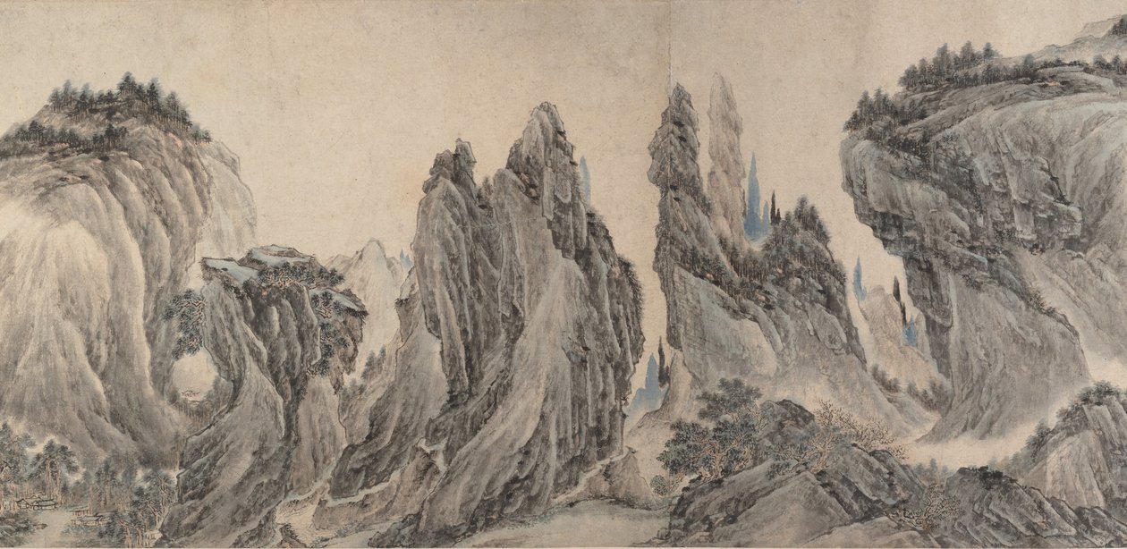 Landscape after Dong Yuan, Juran, Ma Yuan, and Xia Gui, dated yiwei, 1655 by Li Zai