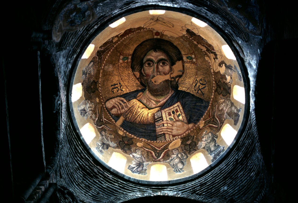 Christ Pantocrator, Interior Dome of the Church of Panagia Parigoritissa, Arta, Epirus, Greece by Unbekannt Unbekannt