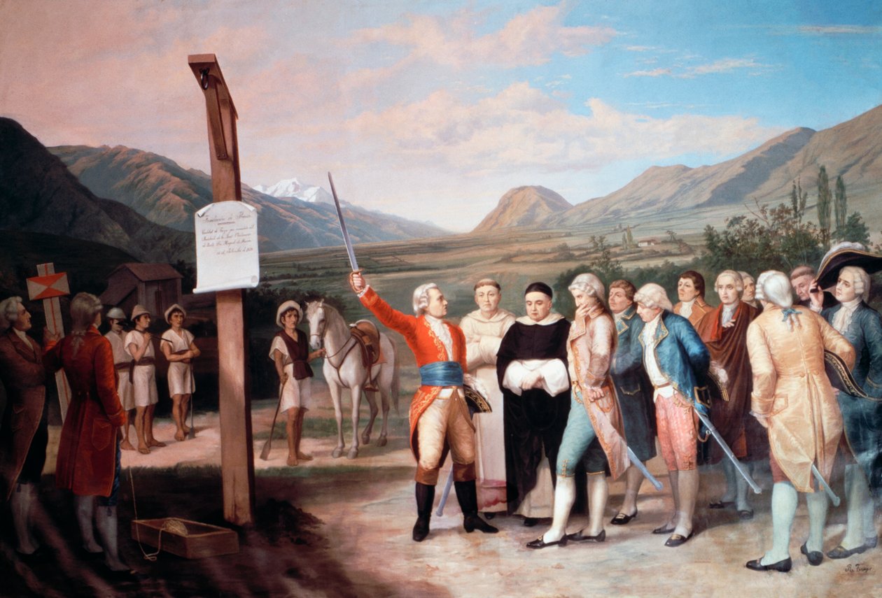 Foundation of the City of Ibarrada by Cristobal de Troya in 1606, Ecuador by Unbekannt Unbekannt