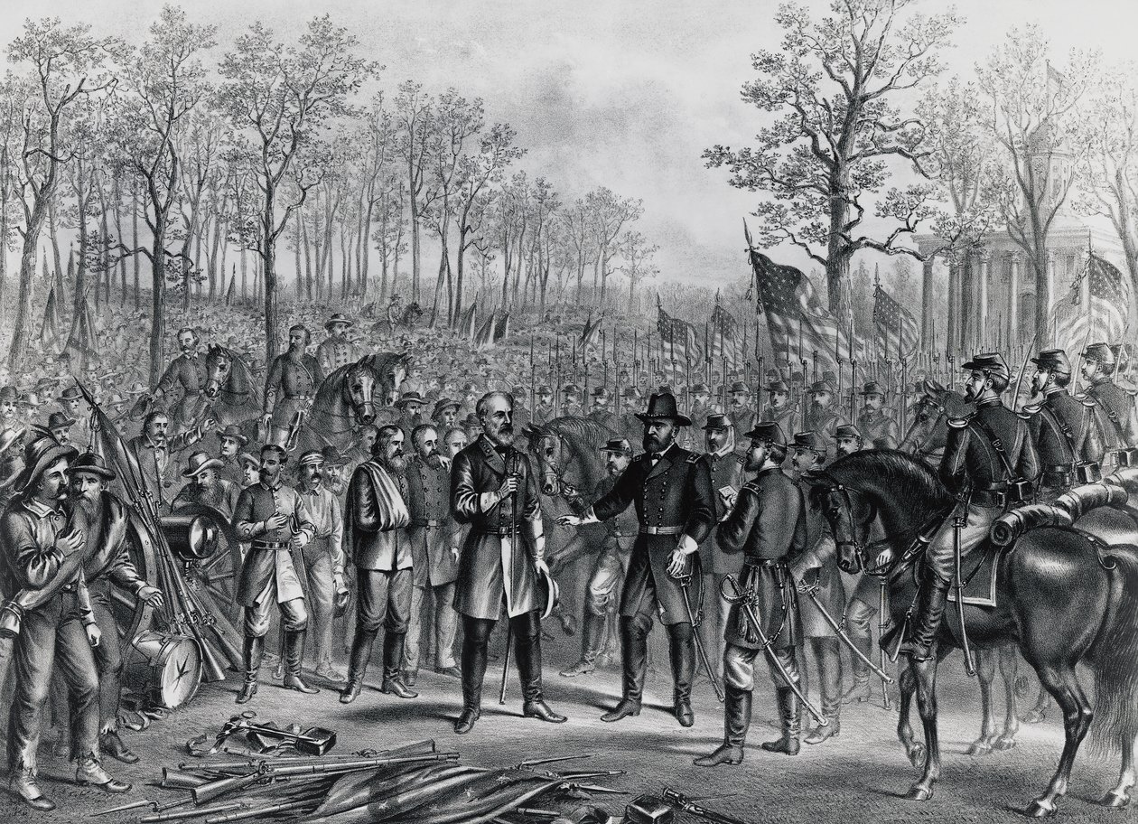 General Robert Lee Surrendering to General Ulysses Grant at Appomattox, April 9 by Unbekannt Unbekannt
