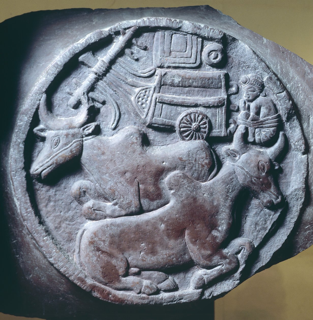 Medallion Decorated in Relief from Balustrade of Stupa of Bharhut, 2nd Century BC by Unbekannt Unbekannt