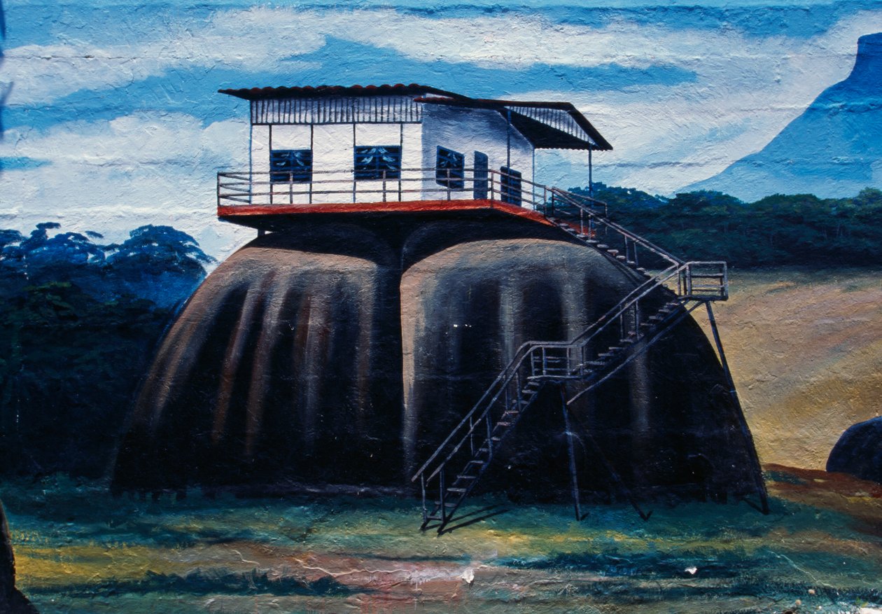Mural depicting house of forest tribes reconstructed in Ethnological Museum Amazonas Monsignor Enzo Ceccarelli, Puerto Ayacucho, Amazonas state, Venezuela by Unbekannt Unbekannt