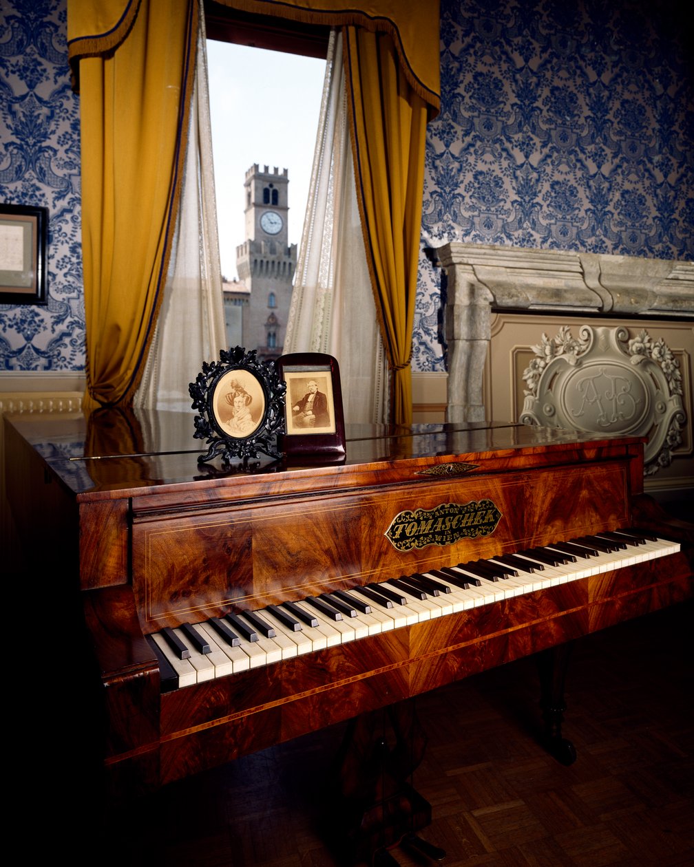 Piano in sitting room of Palazzo Barezzi, Busseto, Emilia Romagna Region, Italy by Unbekannt Unbekannt