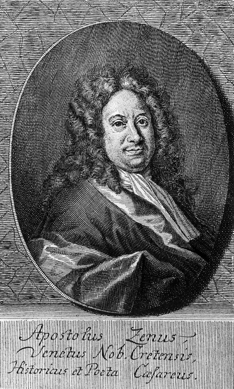 Portrait of Apostolo Zeno, Italian poet, librettist, journalist, and man of letters, engraving by Unbekannt Unbekannt