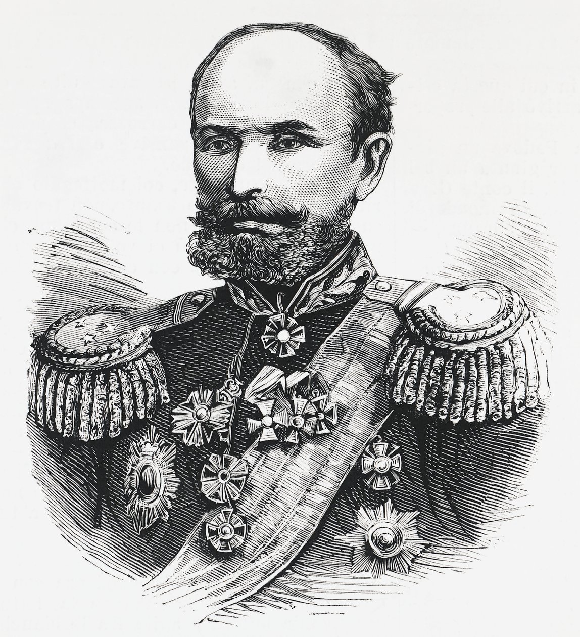 Portrait of General Oklobjio, Russian commander in the Caucasus, Russian-Turkish war by Unbekannt Unbekannt