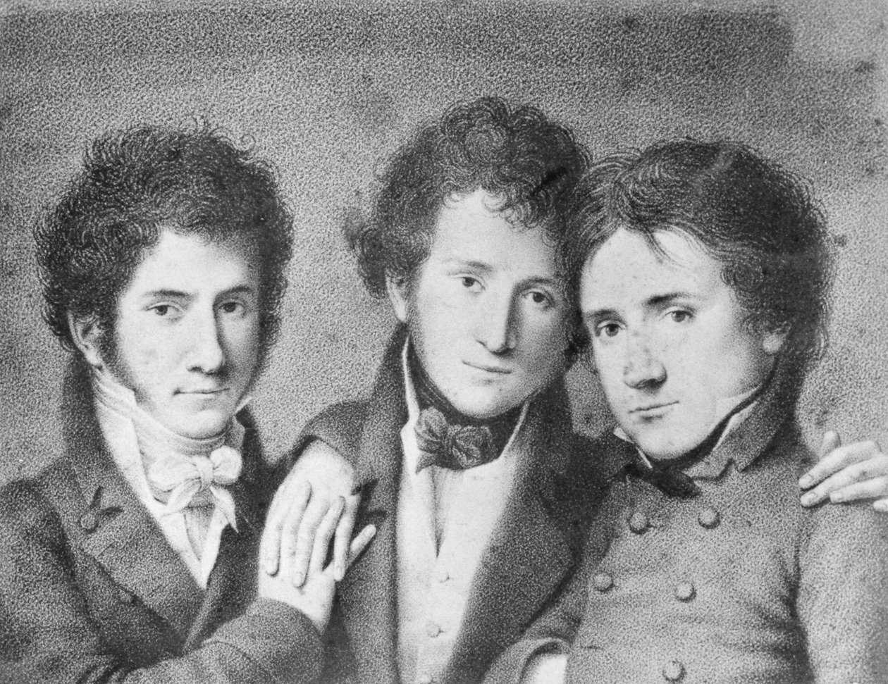 Portraits of Filippo Ugoni, Andrea Tonelli, and Giovita Scalvini, Italian patriots by Unbekannt Unbekannt