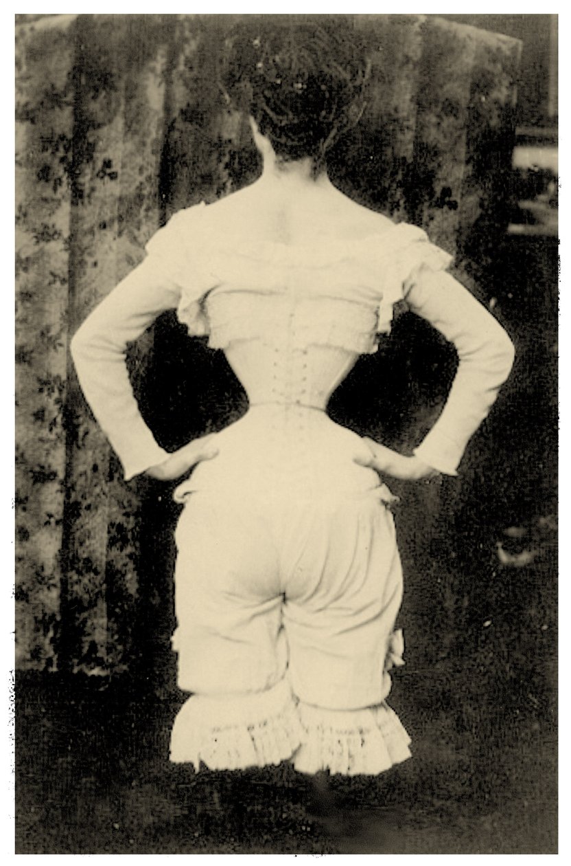Woman wearing a corset c.1865 by Unbekannt Unbekannt