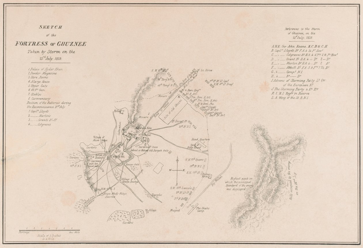 Sketch of the Fortress of Ghuznee, Taken by Storm on the 23rd July 1839 by Lieutenant Thomas Wingate