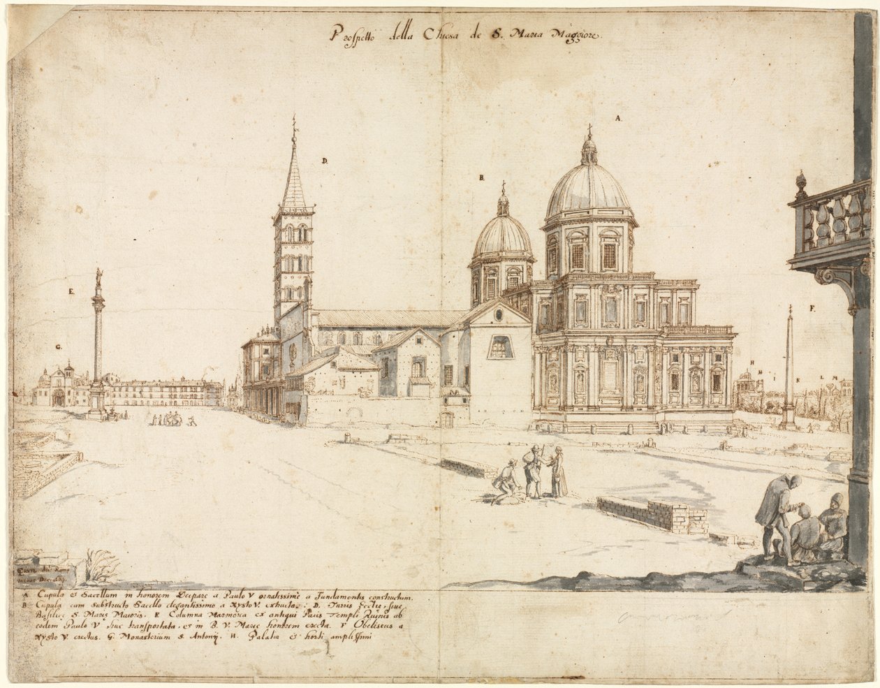 Eighteen Views of Rome: The Basilica of Santa Maria Maggiore by Lievin Cruyl