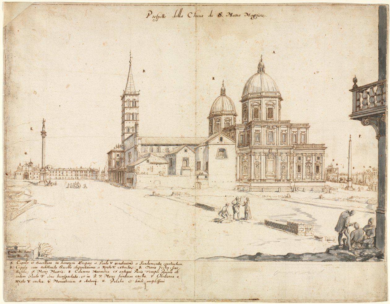 Eighteen Views of Rome: The Basilica of Santa Maria Maggiore by Lievin Cruyl