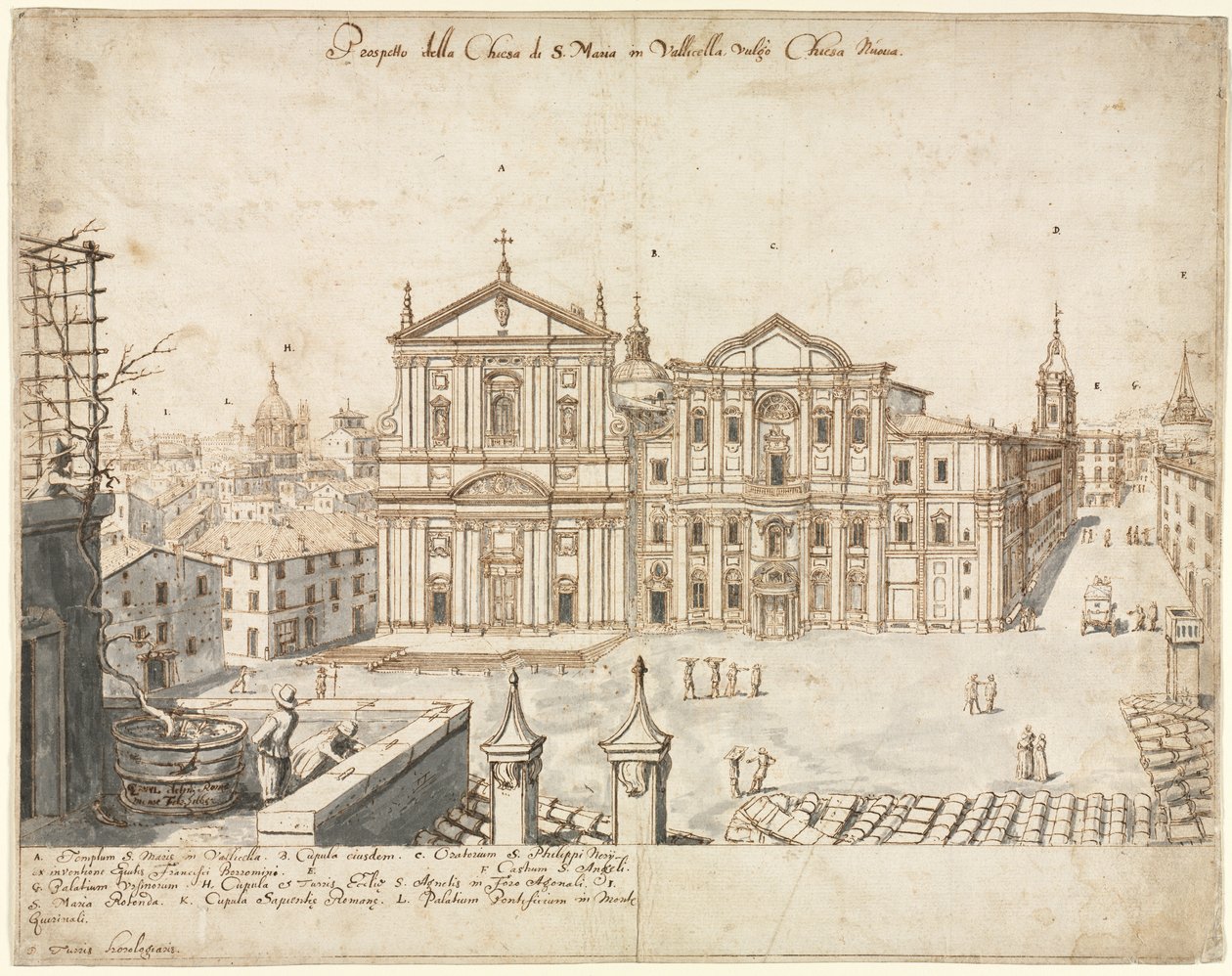 Eighteen Views of Rome – The Church of Santa Maria in Vallicella by Lievin Cruyl