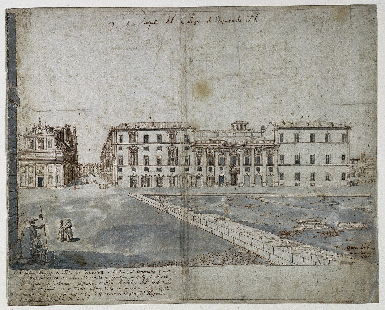Eighteen Views of Rome: The Collegio di Propaganda Fide by Lievin Cruyl