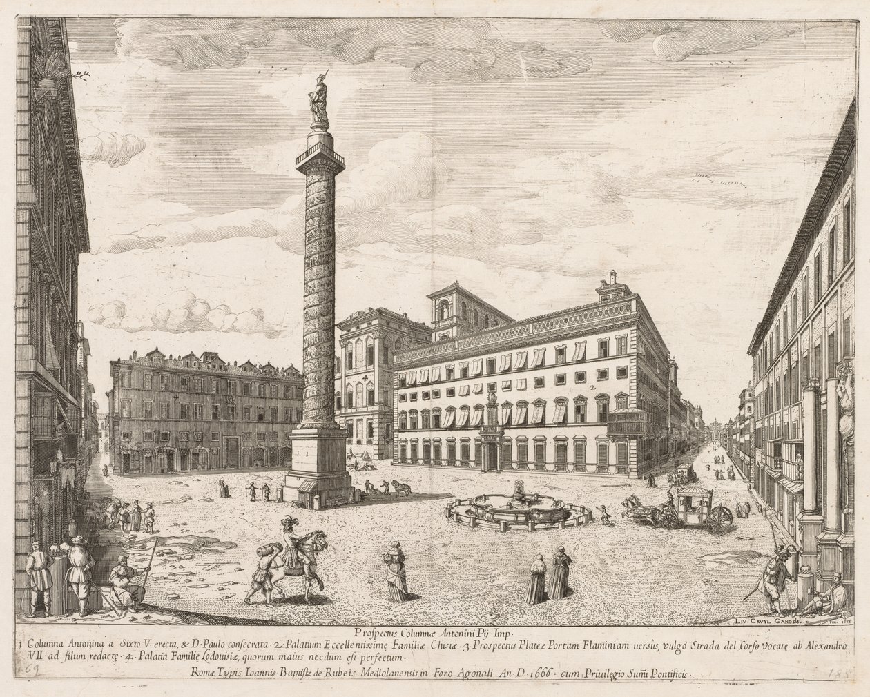 Piazza Colonna by Lievin Cruyl