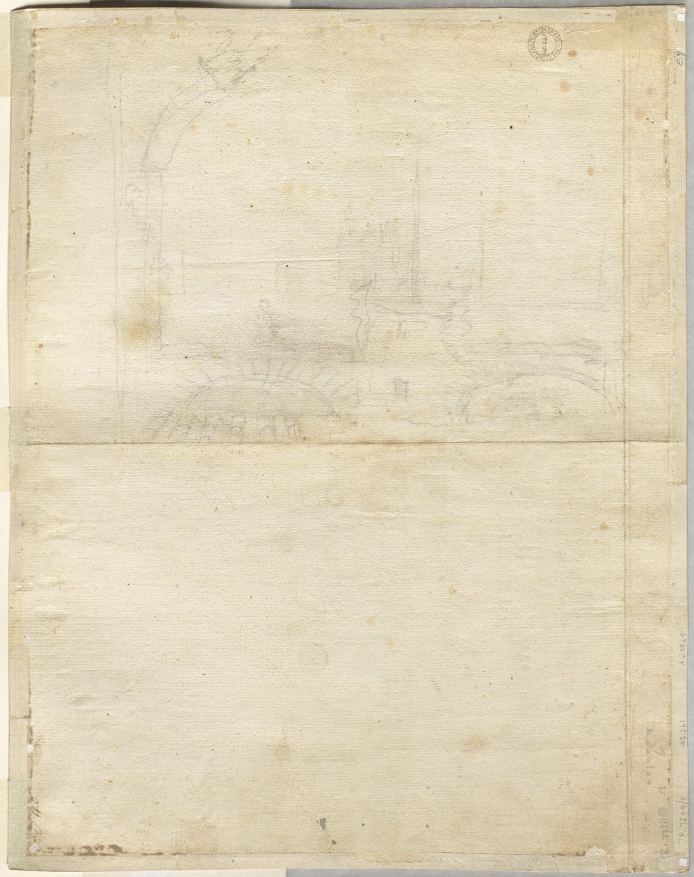 Sketch for San Giovanni in Laterano (verso) by Lievin Cruyl