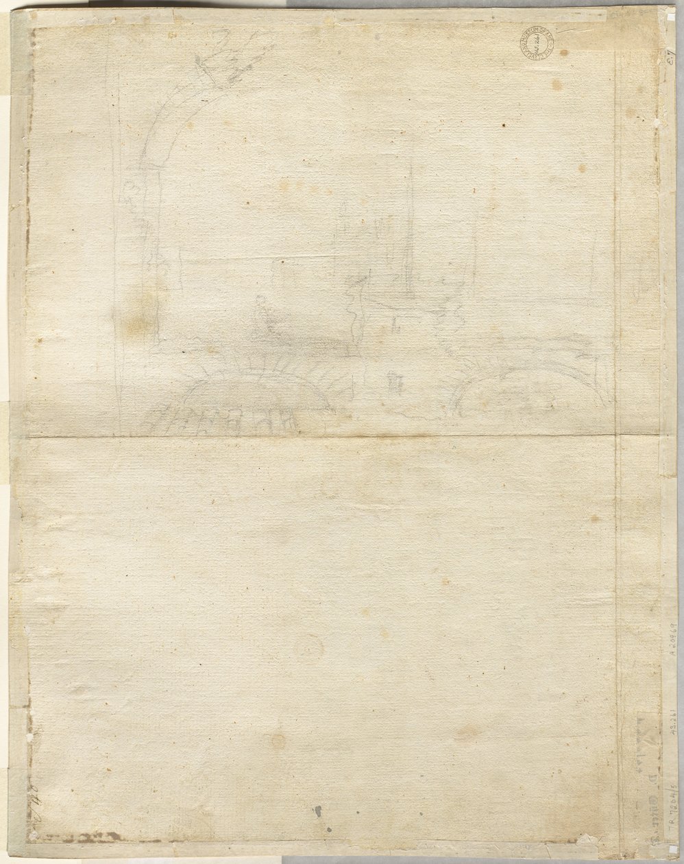 Sketch for San Giovanni in Laterano (verso) by Lievin Cruyl