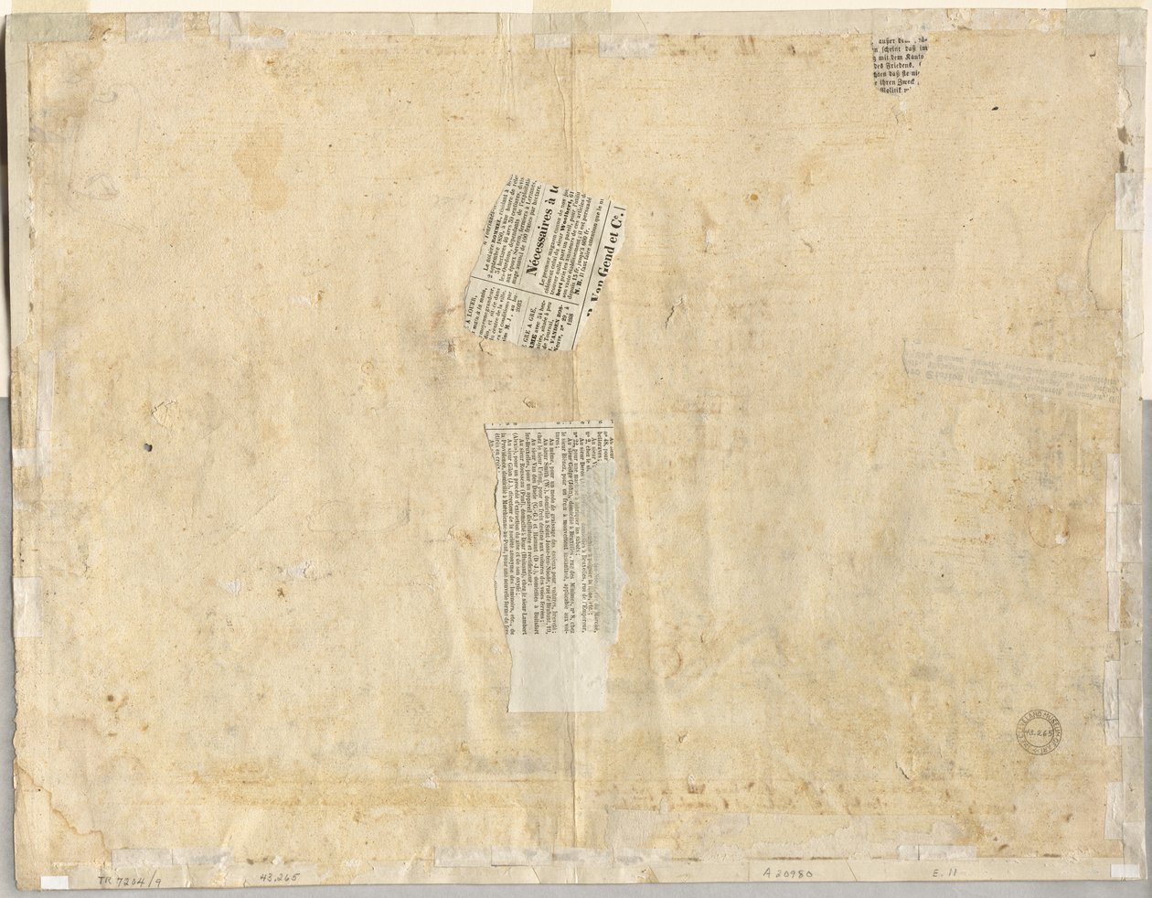 Tracing of a Fountain from Recto and Sketches of Two Faces Verso by Lievin Cruyl