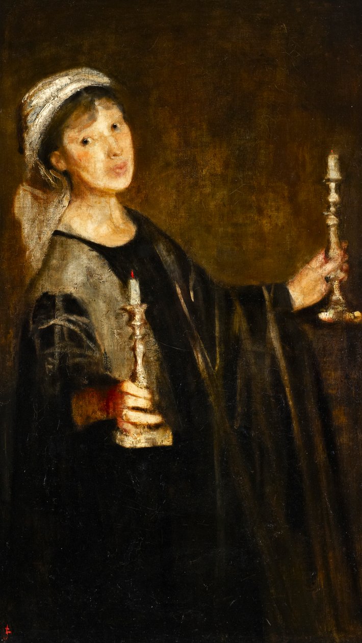 Self-Portrait with Candles, c. 1906 by Lily Delissa Joseph
