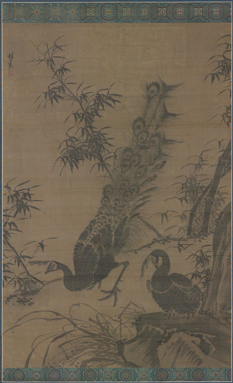 A Pair of Peafowl by Lin Liang