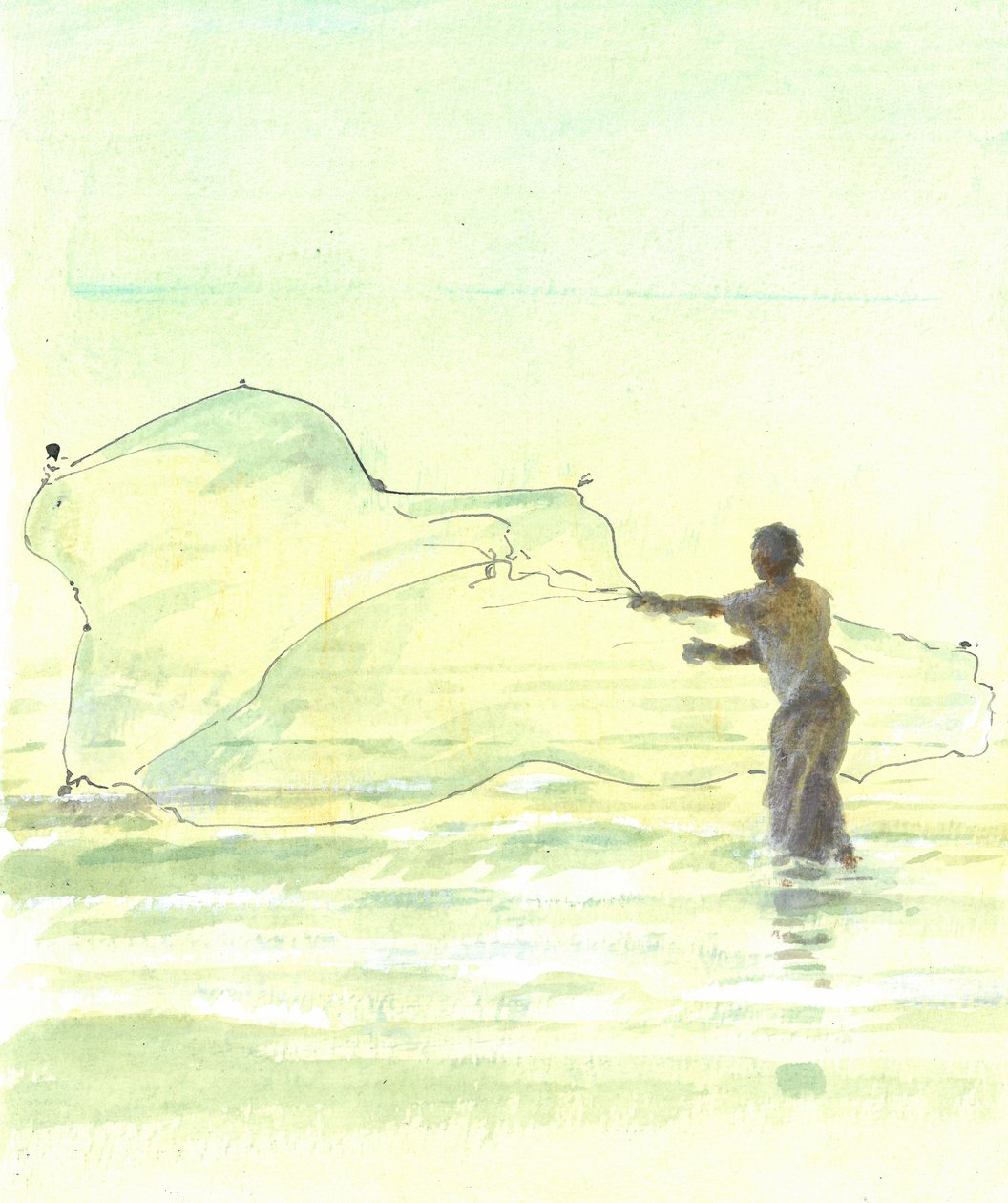 Lone Fisherman 2, 2015 by Lincoln Seligman