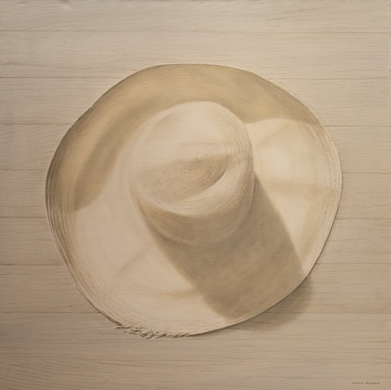 Travelling Hat on Dusty Table, 2010 by Lincoln Seligman