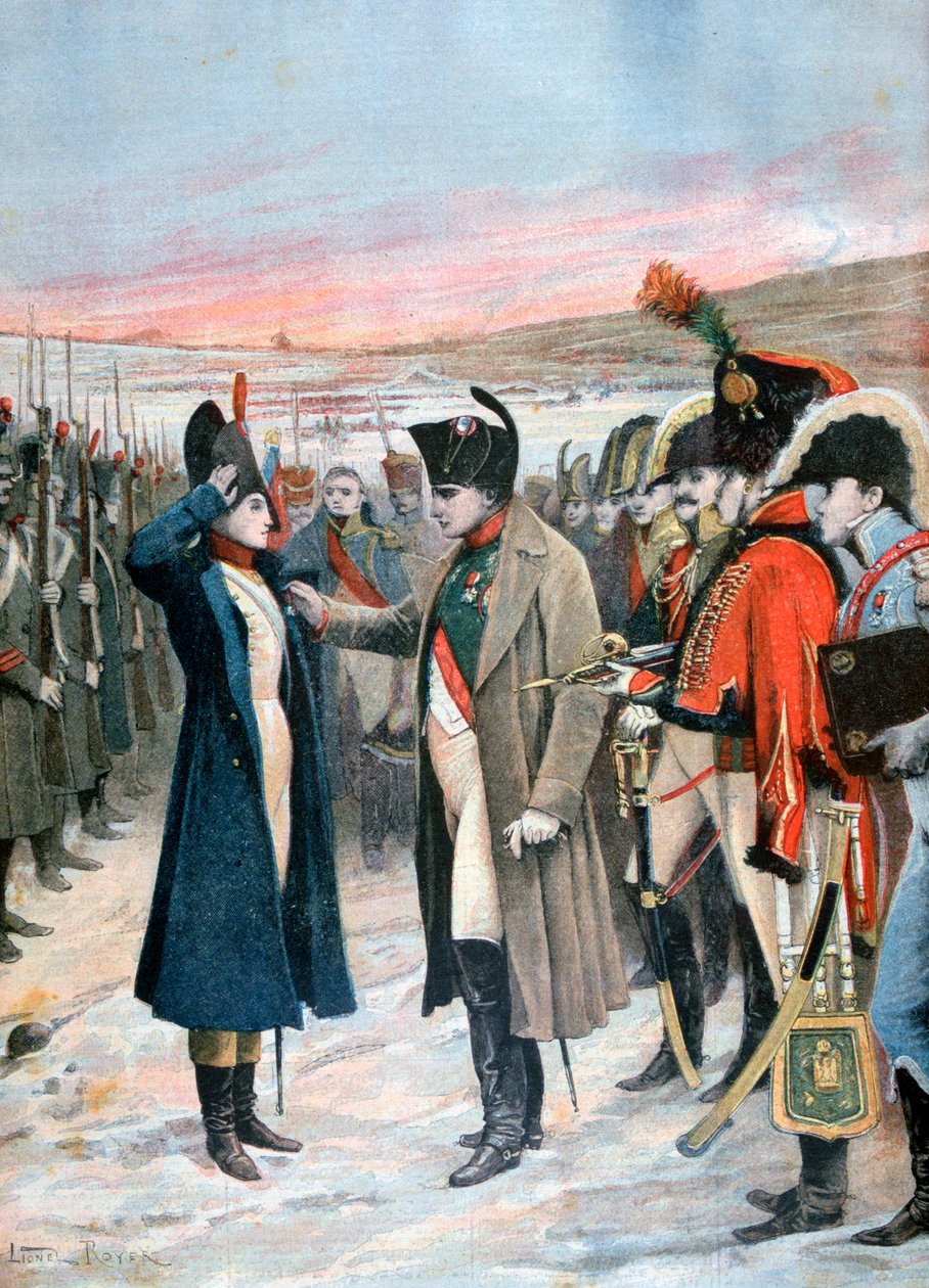 Napoleon presenting female officer Marie Schellinck with the Legion of Honour, 1808 by Lionel Noel Royer