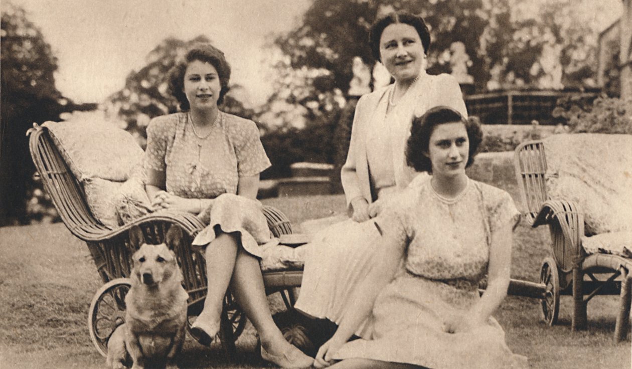 Her Majesty the Queen with the Royal Princesses by Lisa Sheridan