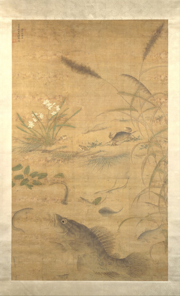 Flowers, fish, and crabs, mid-16th century by Liu Jie
