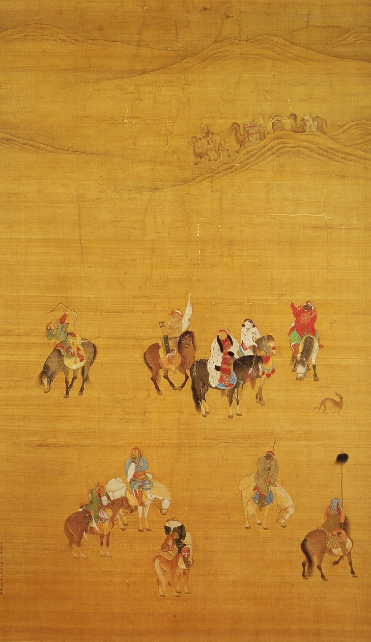 Kublai Khan Hunting, Yuan Dynasty by Liu Kuan-tao