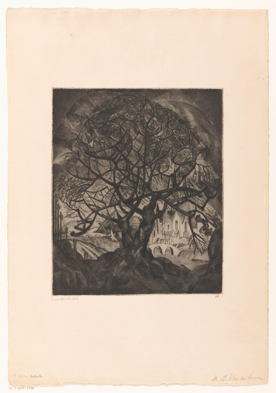 Tree with Bare Branches by Lodewijk Schelfhout (signed by artist)