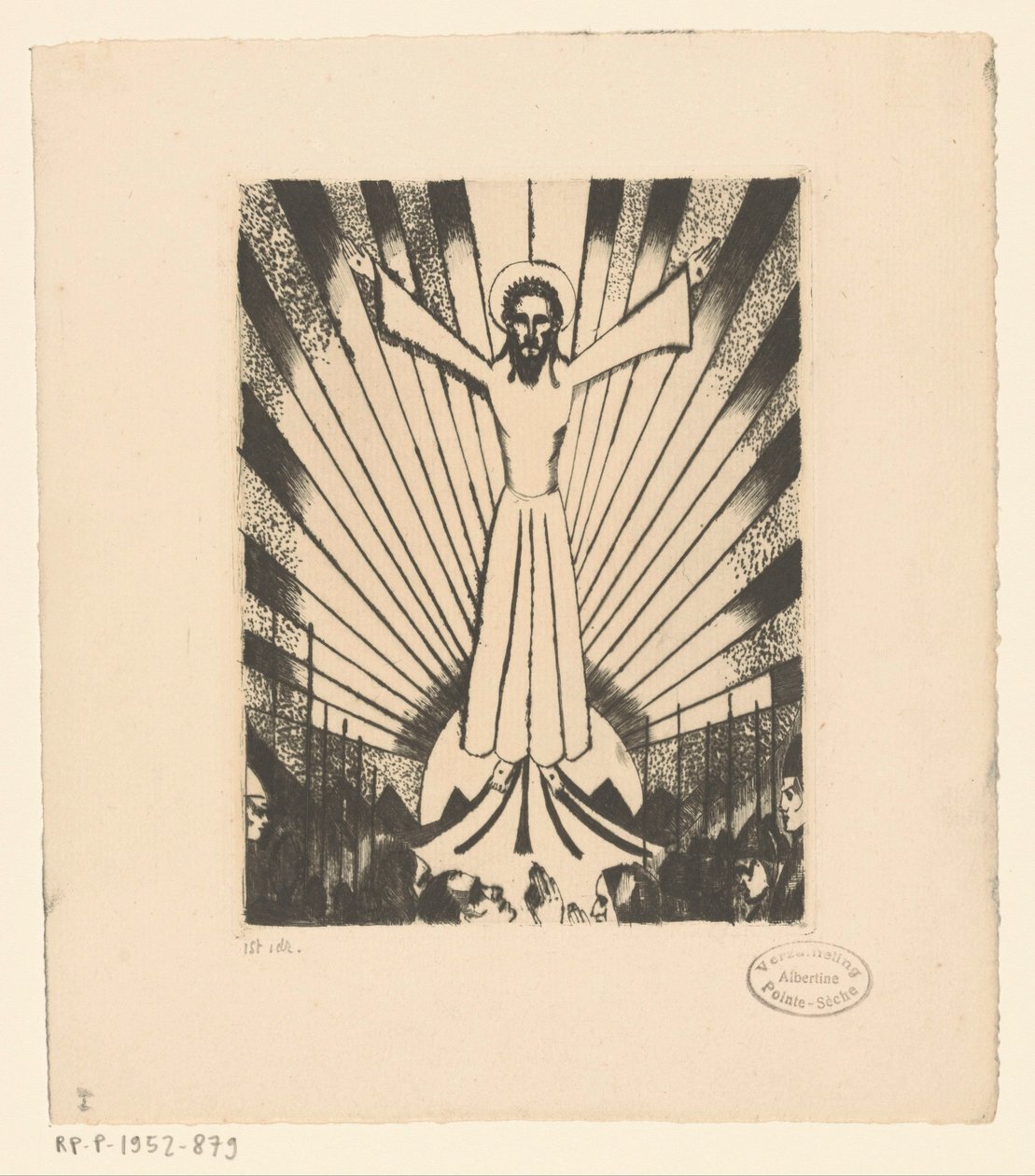 Christ with Outstretched Arms in a Hilly Landscape by Lodewijk Schelfhout (signed by artist)