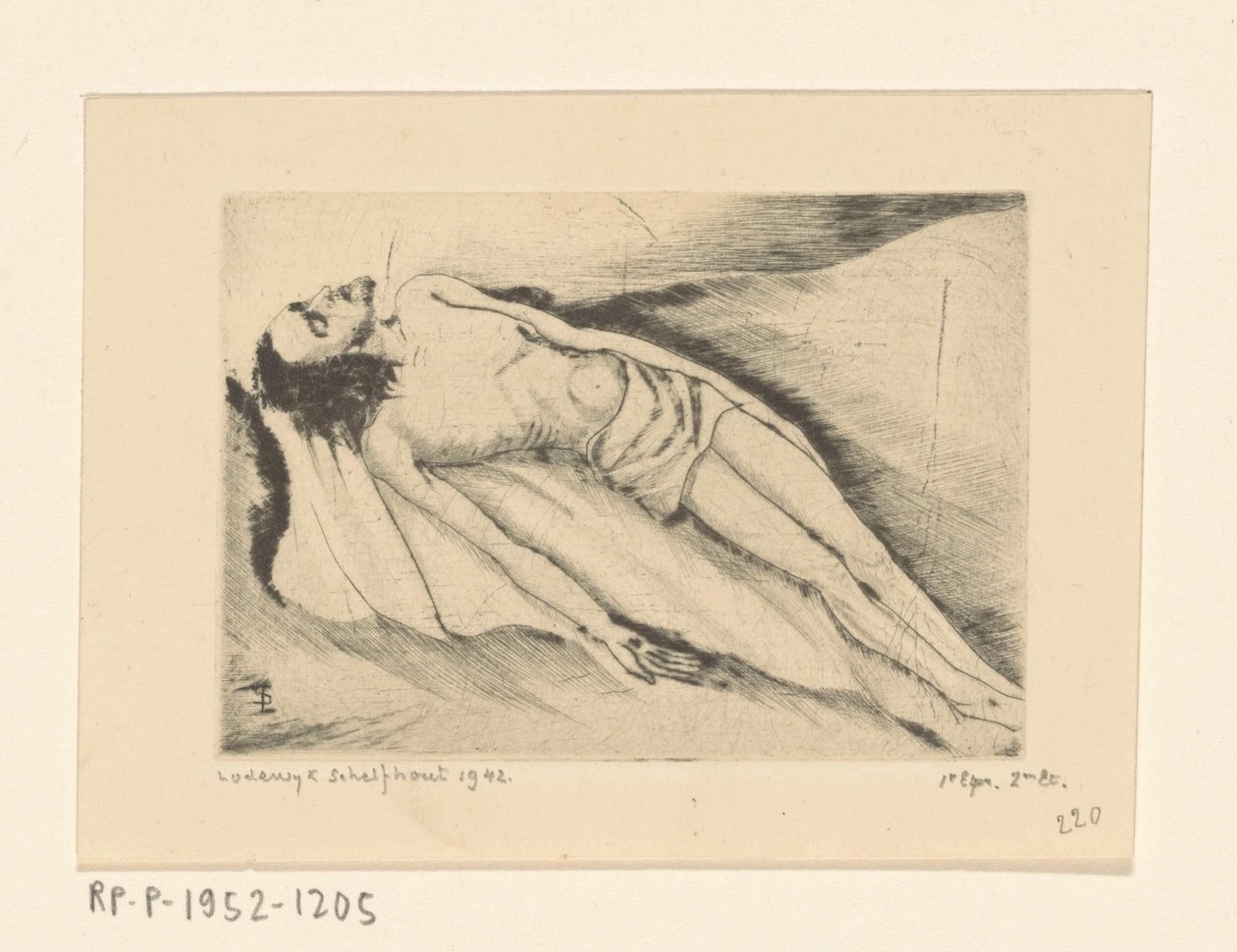 Dead Christ by Lodewijk Schelfhout (signed by artist)