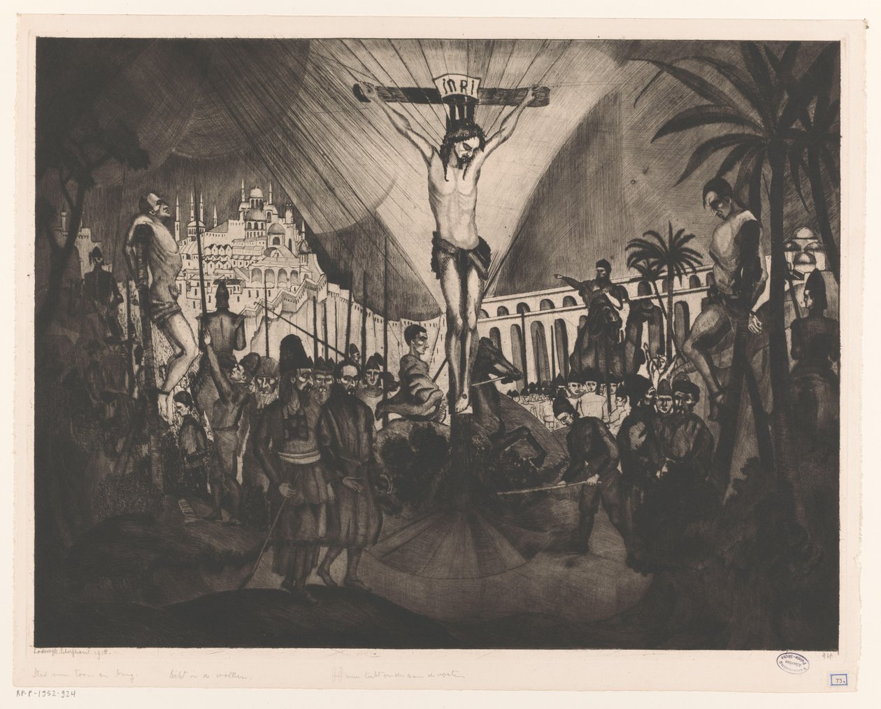 Golgotha II by Lodewijk Schelfhout (signed by artist)