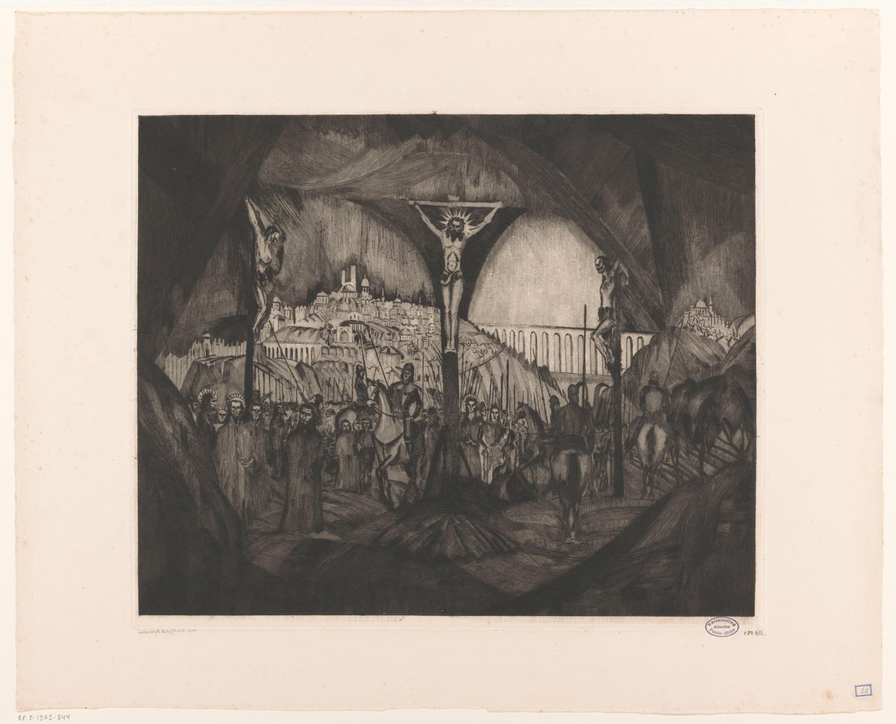 Golgotha I by Lodewijk Schelfhout (signed by artist)
