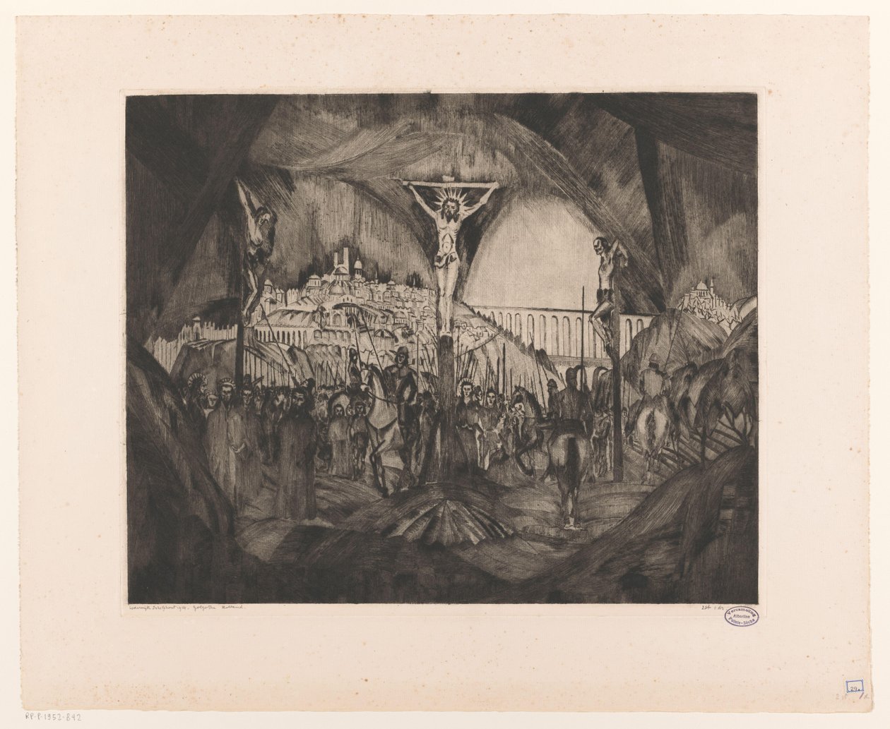 Golgotha I by Lodewijk Schelfhout (signed by artist)