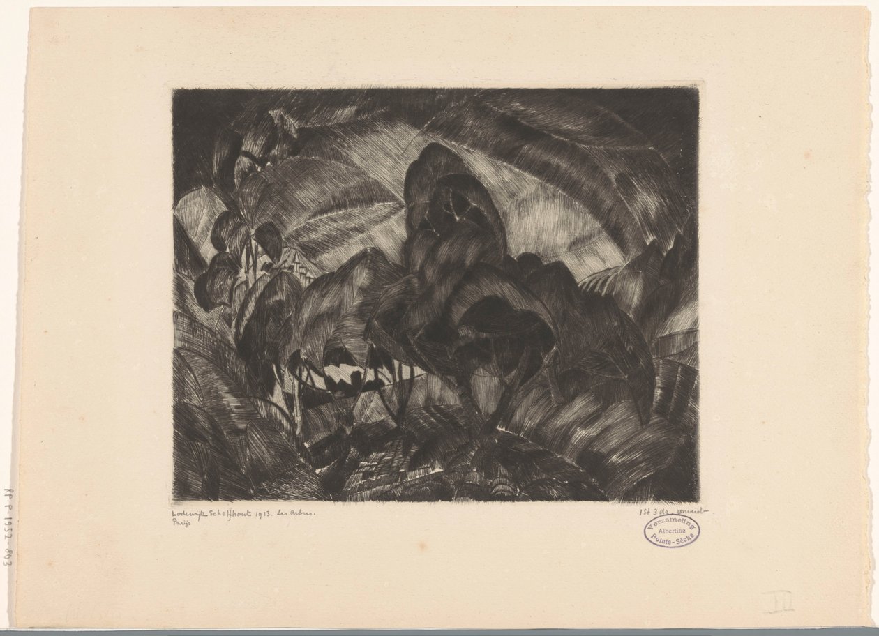 Landscape with Trees (original title: Les Arbres) by Lodewijk Schelfhout (signed by artist)