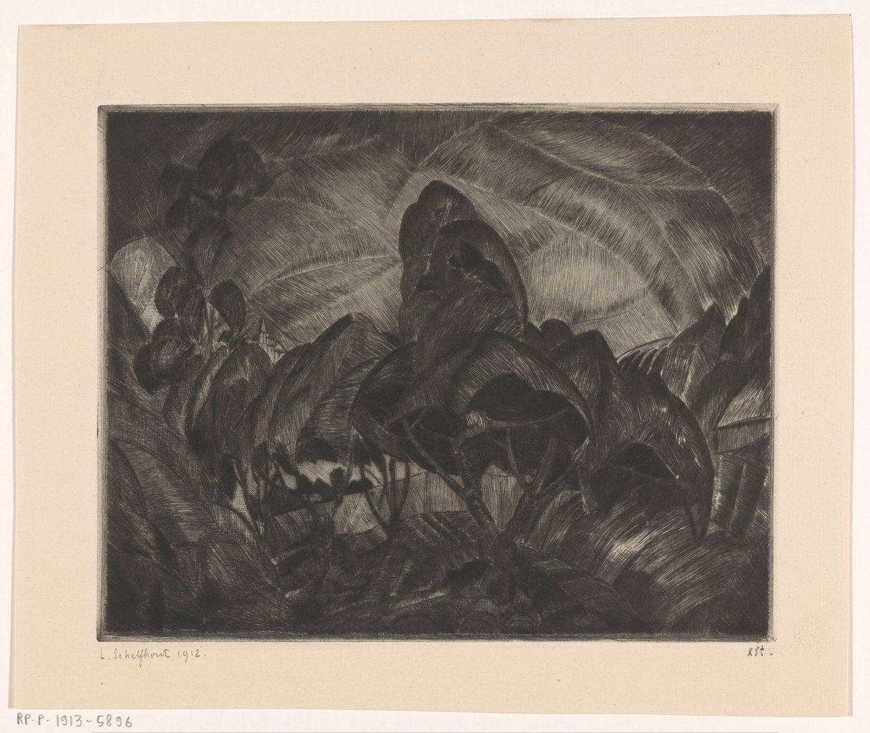 Hill Landscape with Trees by Lodewijk Schelfhout (signed by artist)