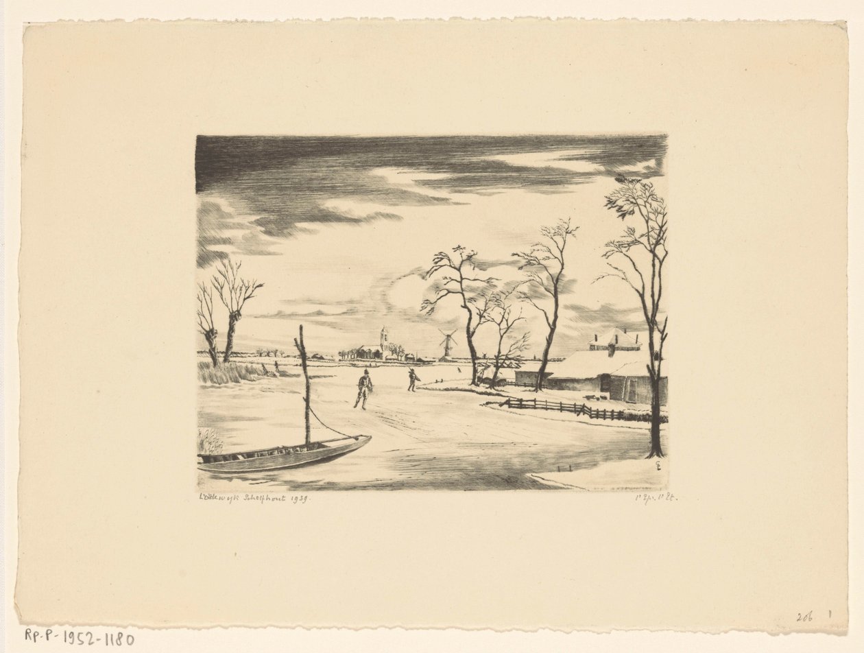 Dutch Winter Landscape II by Lodewijk Schelfhout (signed by artist)