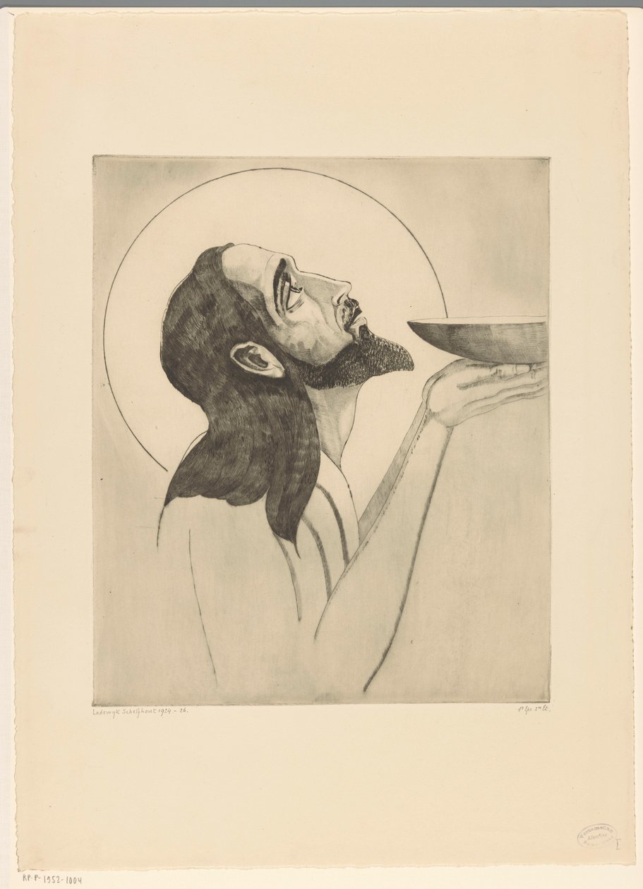 John the Baptist by Lodewijk Schelfhout (signed by artist)