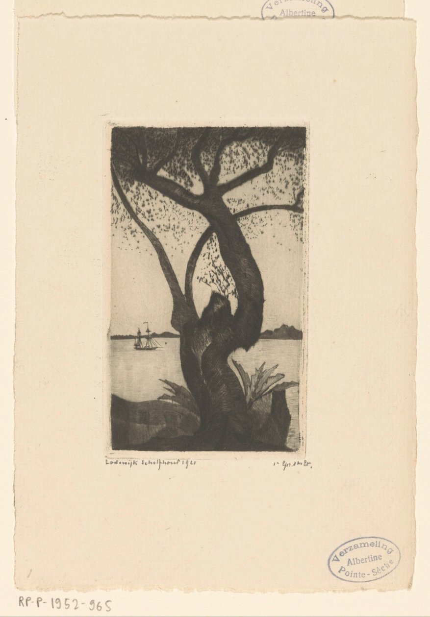 Olive Tree in Corsica by Lodewijk Schelfhout (signed by artist)
