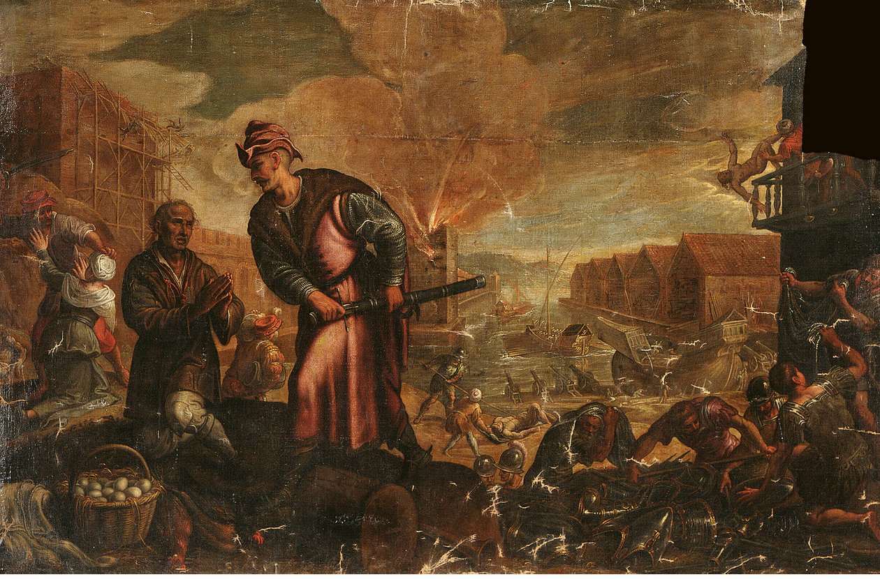 Levantines Sacking a Mediterranean Port by Lodewijk Toeput
