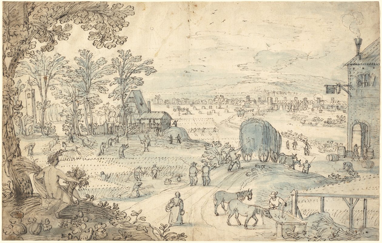 Summer Harvest in an Extensive Landscape by Lodewyk Toeput
