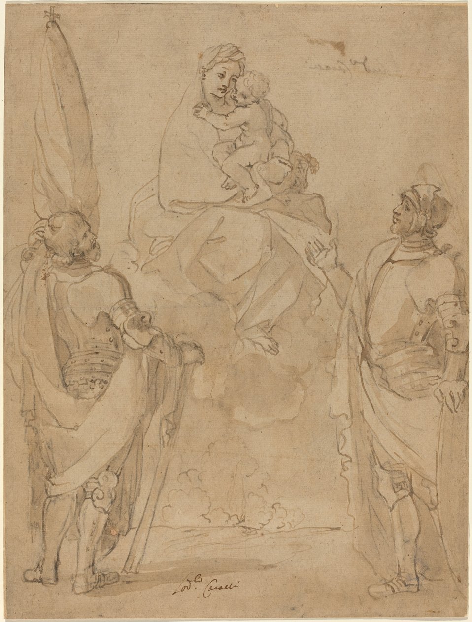 The Virgin and Child Appearing to Saints George and William by Lodovico Carracci