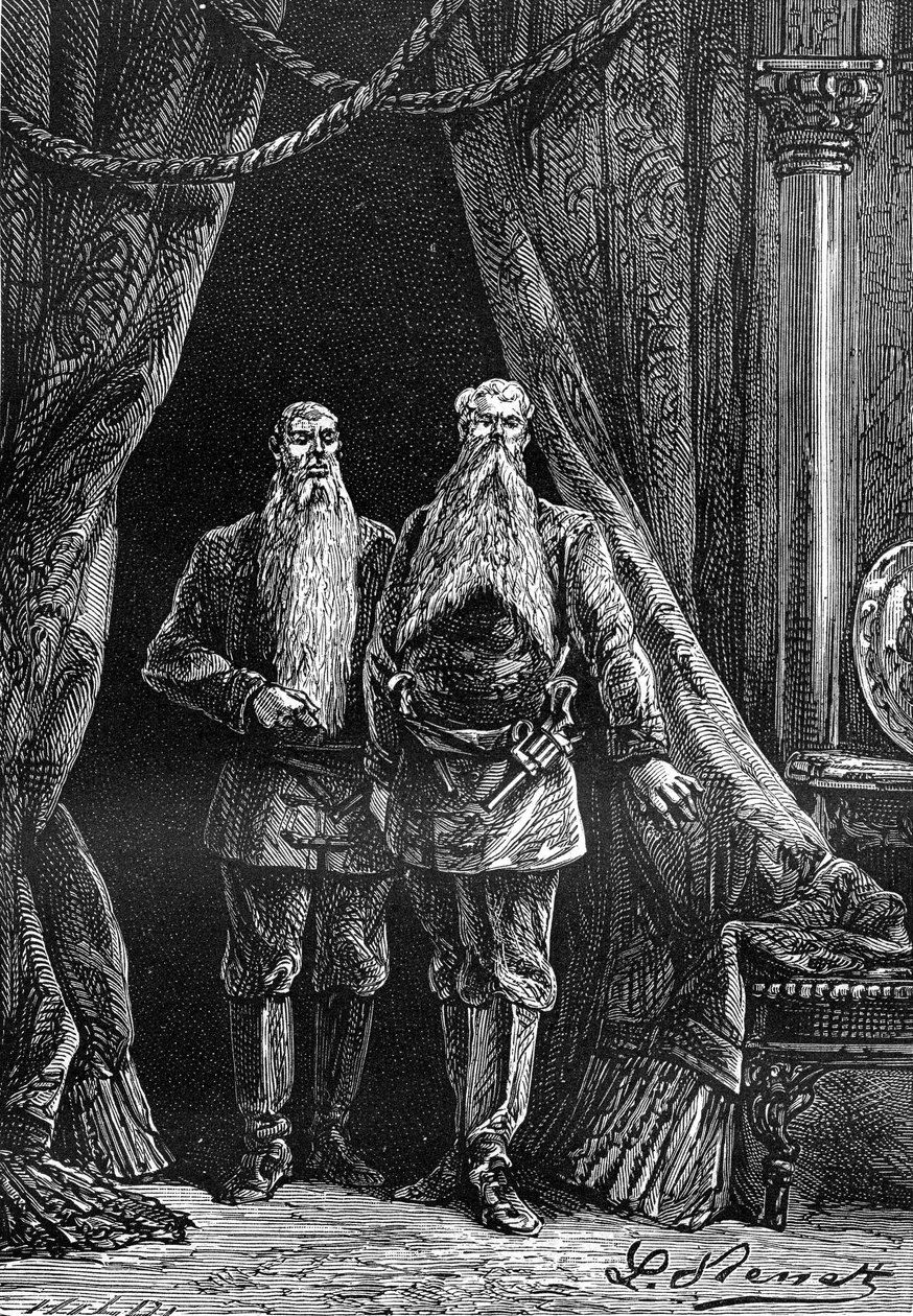 Drawing by Leon Benett, from the book of Jules Verne 