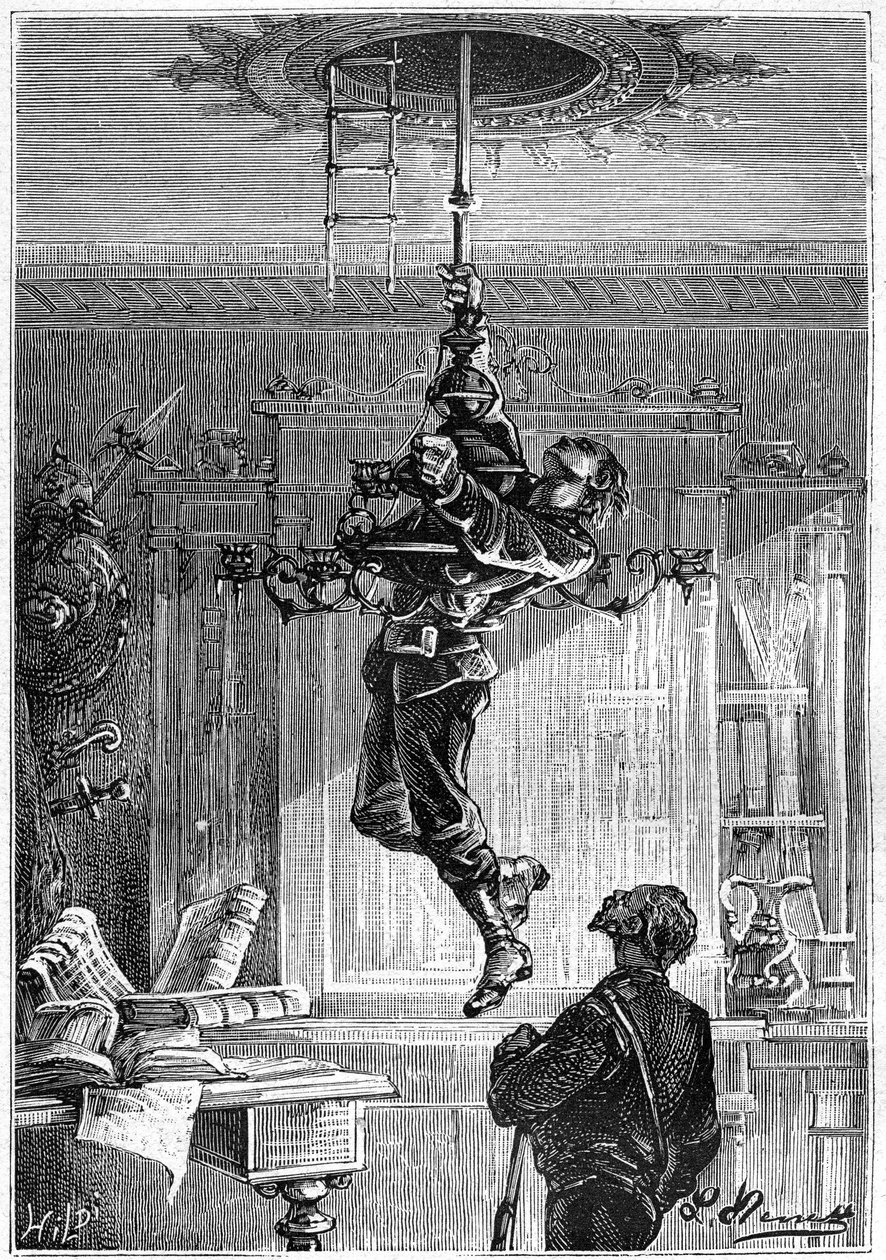 Drawing by Leon Benett, from the book of Jules Verne 