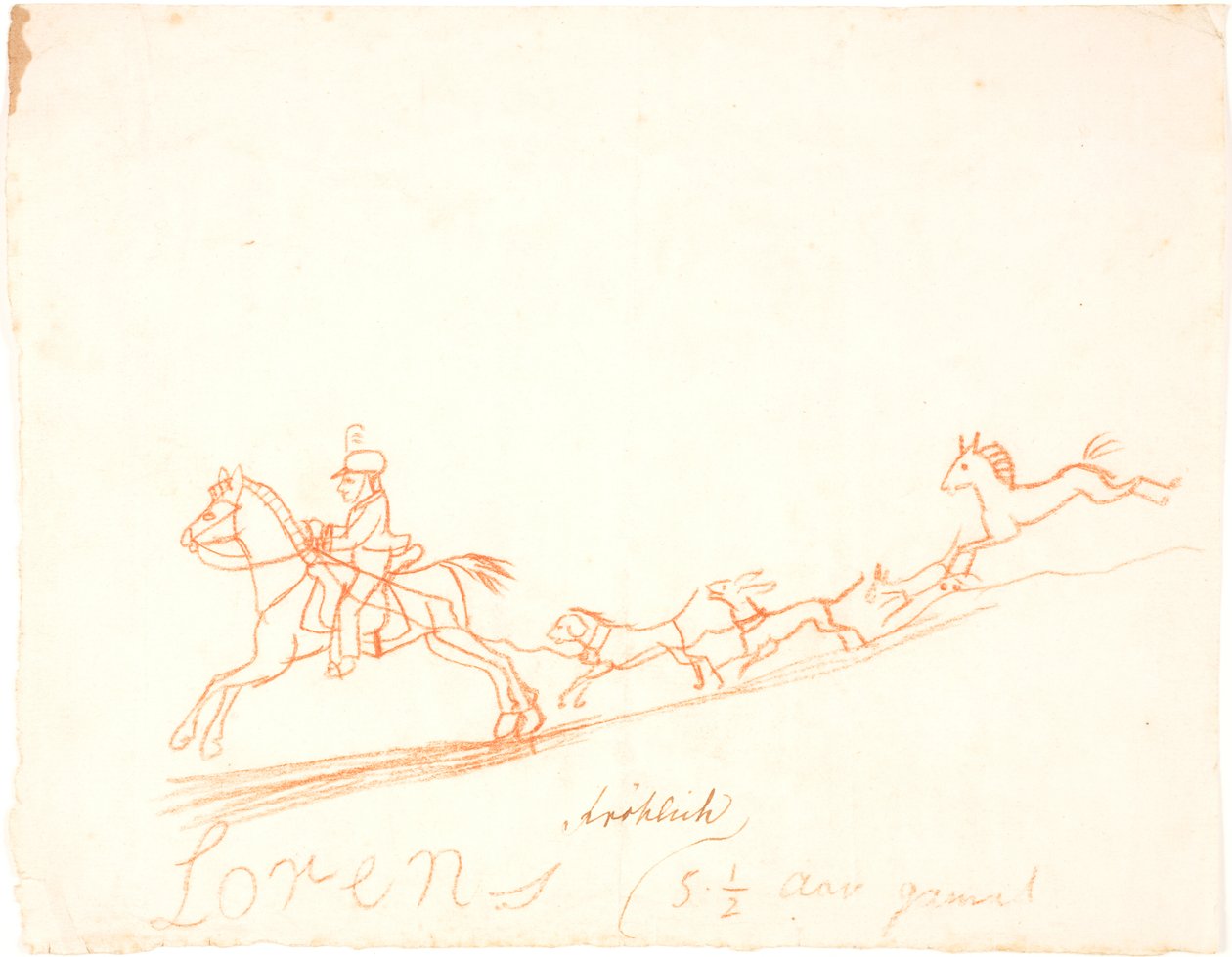 A Rider, Horse, and Dogs by Lorenz Frølich