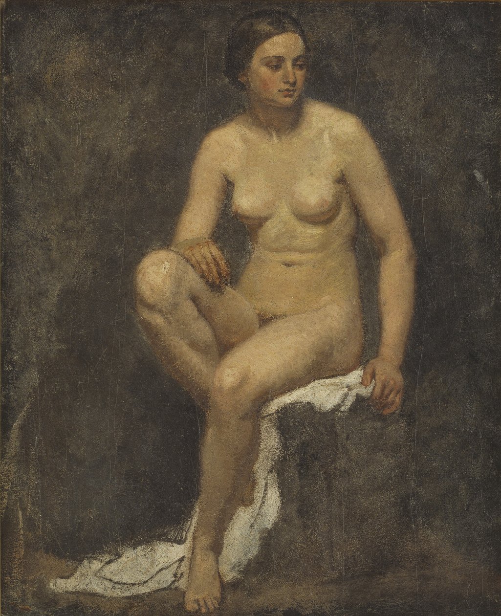Female Nude in the Studio of Thomas Couture by Lorenz Frølich